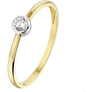 ring zirkonia 14K bicolor goud geel/wit 4208447