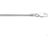 Zilveren Collier slang rond 2 1002366 42 cm