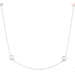 Zilver Gerhodineerde Collier rond parelmoer 1 1326013