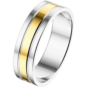 Goud met Zilveren Ring AL767 - 5 mm - zonder steen 5600247 16.00 mm (50)