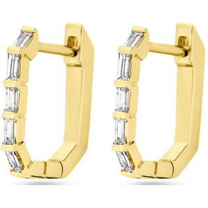 14K geelgoud klapoorringen diamant 0.20ct (2x 0.10ct) h si 13 mm 4032173