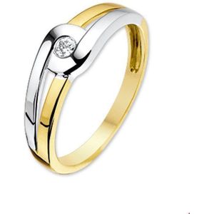 ring zirkonia 14K bicolor goud geel/wit 4205707