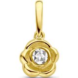 14K - Bicolor Goud - Hanger - Geel/Wit - Bloem