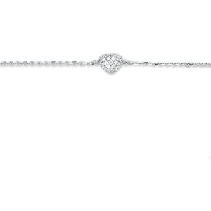 Zilver Gerhodineerde Armband hart zirkonia 1 1313969