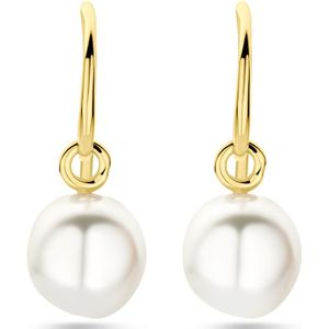 zilver verguld (geel) oorhangers franse haak parel 3 micron 24 mm 2103760