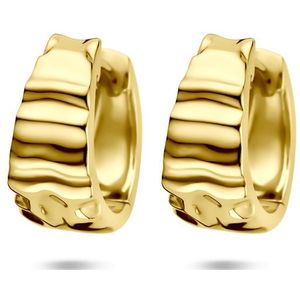 zilver verguld (geel) klapoorringen gehamerd 13,5 mm 1 micron 2104072