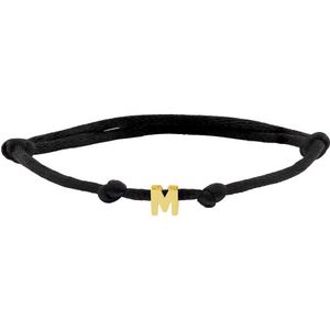 armband satijn letter 14K goud met rubber/nylon/leer 4700041