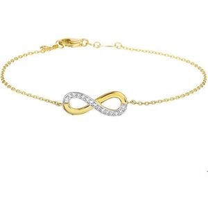 Geelgouden Armband infinity zirkonia 1 4017087