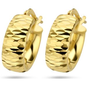 Oorringen - Gediamanteerd - 1 Micron Zilver Verguld - Geel - 6 mm