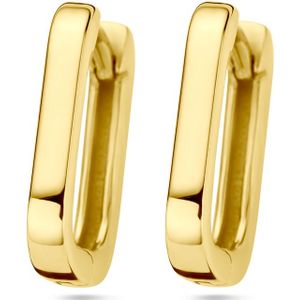 14K geelgoud klapoorringen paperclip 4030604