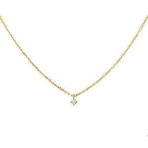 Geelgouden Collier diamant 0.05ct H SI 41 - 43 - 45 cm 4018710