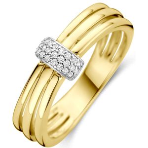 14K bicolor goud geel/wit ring diamant 0.08ct h si 4209108 18.50