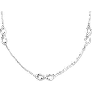zilver gerhodineerd collier infinity 42 + 3 cm 1334904