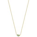 14K geelgoud collier tsavoriet en diamant 41 - 43 - 45 cm 0.03ct si 4032246
