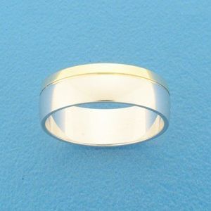 Goud met Zilveren Ring AL746 - 6 mm - zonder steen 5600183 21.50 mm (68)
