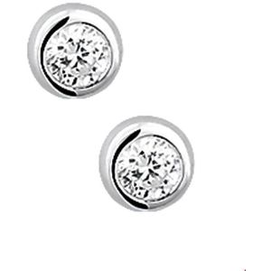 oorknoppen zirkonia zilver wit 1000799
