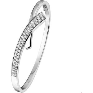 bangle scharnier zirkonia 12 x 60 mm zilver gerhodineerd 1309104