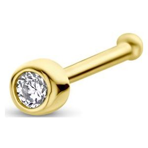 neusknopje zirkonia kogel 14K geelgoud 4027858