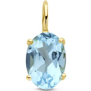 14K geelgoud hanger blauw topaas 4028963