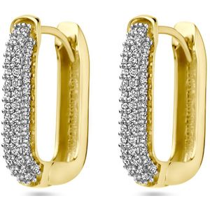 14K geelgoud klapoorringen zirkonia 19 mm 4029844