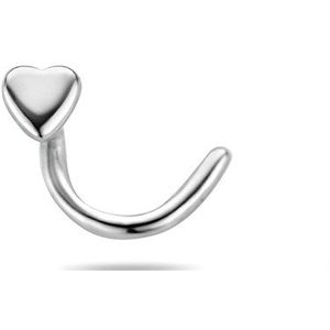 krul neusknopje hart zilver gerhodineerd 1333636
