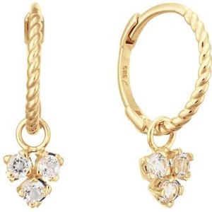 Jackie Gold - Triangle White Topaz - JKE24.011 - Oorbellen