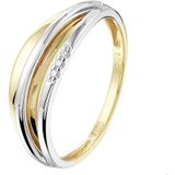 Bicolor Gouden Ring diamant 0.015ct H SI 4208408 18.50 mm (58)