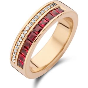 14K rosÃ©goud ring robijn 0.85ct en diamant 0.12ct g vsi 4401503 16.50