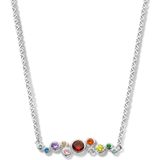 zilver gerhodineerd collier regenboog zirkonia 42 + 3 cm 1335463