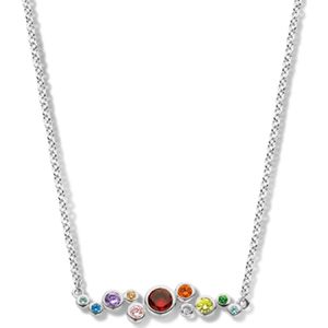 zilver gerhodineerd collier regenboog zirkonia 42 + 3 cm 1335463