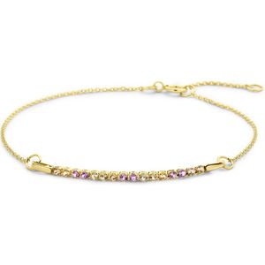 14K geelgoud armband natuurlijke kleurstenen 16 – 18 cm 4029076