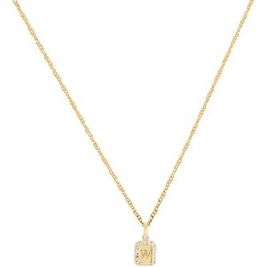 Vedder & Vedder Tiny Pavé Tag - Plated - Ketting-letter A