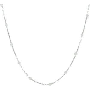 zilver gerhodineerd collier wit maansteen 40 - 42 - 44 cm 1331374