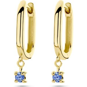14K geelgoud klapoorringen saffier 4028391