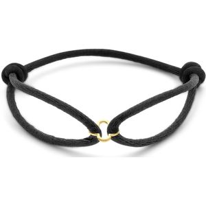14K goud met rubber/nylon/leer armband satijn bloem 13 - 26 cm 4700346