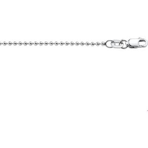 Zilver Gerhodineerde Collier bolletjes gediamanteerd 1 1316386 80 cm