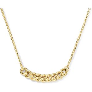 zilver verguld (geel) combi-collier jasseron en gourmette 6,8 mm 40 + 5 cm 1 micron 2102777