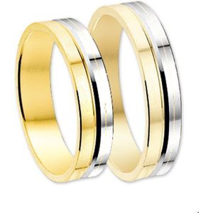 Bicolor Gouden Ring A410 - 4 mm - zonder steen 4202250 16.50 mm (52)