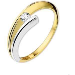ring zirkonia 14K bicolor goud geel/wit 4207121