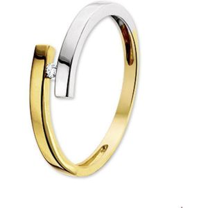 Bicolor Gouden Ring diamant 0.03ct H SI 4207321 17.00 mm (53)