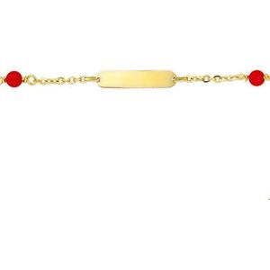 graveerarmband koraal plaat 3,8 mm 14K geelgoud 4016366