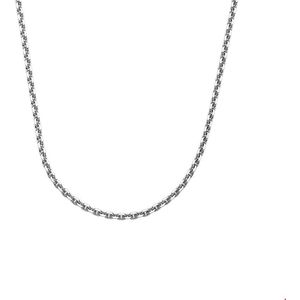 Zilver Gerhodineerde Collier anker gediamanteerd 1 1320733