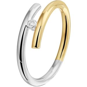 Goud met Zilveren Kern Ring diamant 0.02ct H SI 5200024 16.50 mm (52)