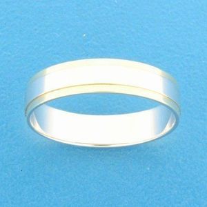 Bicolor Gouden Ring A417 - 5 mm - zonder steen 4207660 16.50 mm (52)