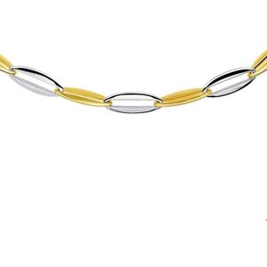 collier 7,2 mm 44,5 cm 14K bicolor goud geel/wit 4207878