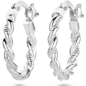 Gerhodineerd - Oorringen Gedraaide Buis - Zilver - 925 Zilver