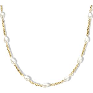 zilver verguld (geel) collier parels 40 + 4 cm 2102739