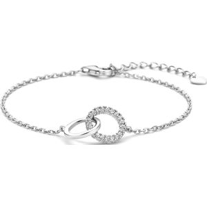 Zilver Gerhodineerde armband zirkonia 16 + 3 cm 1341570