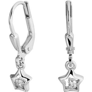 oorhangers ster zirkonia brisur haak zilver gerhodineerd 1329918