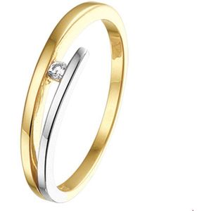 Bicolor Gouden Ring diamant 0.03ct H SI 4207788 18.50 mm (58)